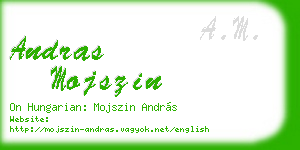 andras mojszin business card
